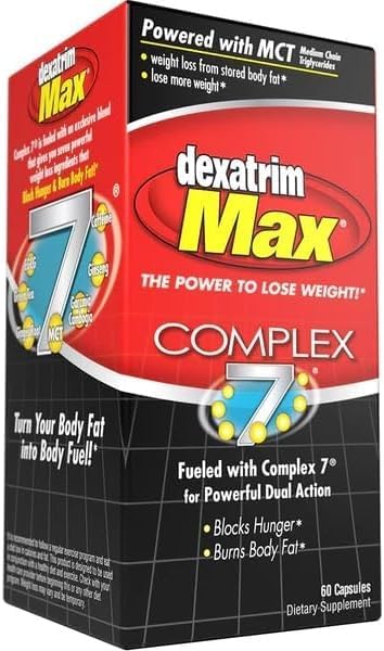 ILIOS Dexatrim Max Appetite Suppressant for Weight Loss – 1 Pack Weight Loss Pills for Women & Men, Fat Burner Supplement to Reduce Hunger, Complex 7 Formula, 60 Capsules Packaging