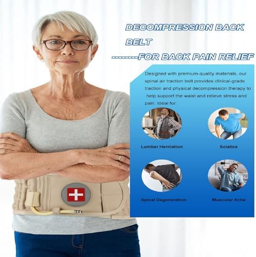 Back Decompression Belt Inflatable Lumbar Support for Lower Back Pain Relief - One Size for 29-49 Waist