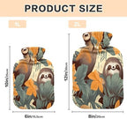 Hot Water Bottle with Cover 2L Warm Water Bottle for Hot and Cold Compress Hot and Cold Therapies,Hand Feet Warmer,Sloth