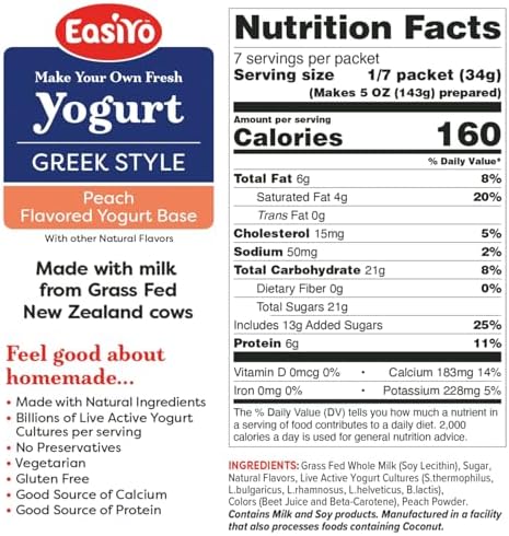EasiYo Greek Style Yogurt Base | Variety Pack (10-pack, 70 Servings) with Live Cultures | Easy & Fresh Homemade Yogurt | Use with EasiYo Maker | New Zealand Milk from Grass Fed Cows