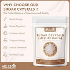 AEJESOP Organic Sugar Crystals, Mishri Dana, Prasad, Prasadam, Indian sweet, Natural Crystal Rock Sugar Whole, 7oz (200gm)