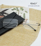 Eyekepper Frameless Reading Glasses for Men Reading - Rectangle Rimless Reader Eyeglasses Gunmetal +1.50