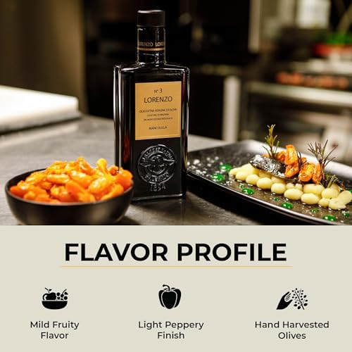 Barbera Lorenzo N° 3 Organic Extra Virgin Olive Oil PDO Val di Mazara, Fruity, Cold Extracted Authentic Sicilian Olive Oil, Fresh Harvest Imported Olive Oil From Italy 16.9 oz