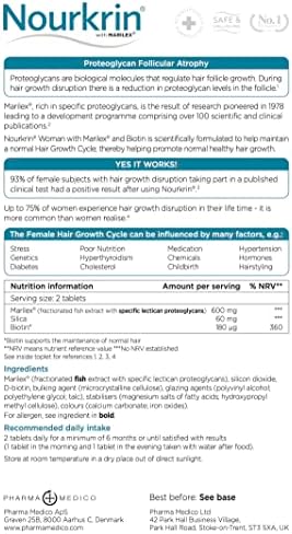 Nourkrin Woman for Healthy Hair Growth food supplement with Marilex, biotin and silica 60 tablet pack (1 month supply)