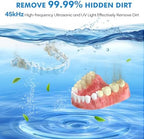 Upgraded Ultrasonic Retainer Cleaner Machine, 45kHz Ultrasonic Dentures Cleaner for Night Guards, Braces, Aligner, Toothbrush, Jewelry and More, 200ML Capacity, Black1
