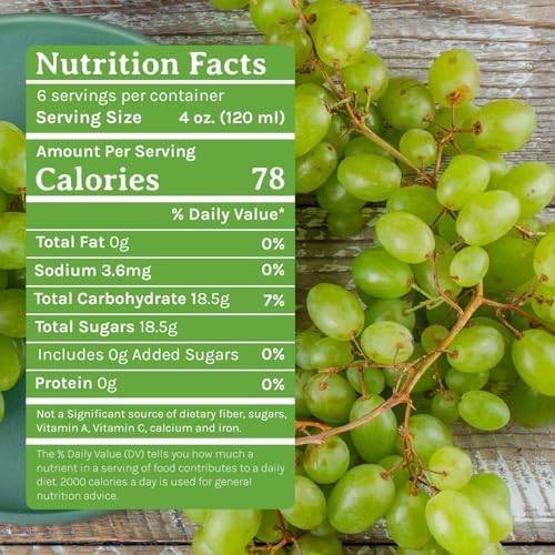 De La Rosa Organic White Grape Juice, Kosher, Non-GMO & Gluten Free, Austrian White Grape Juice, No Preservatives or Sulfites, No Water Added, 25.4 Oz Glass Bottle (Pack of 2)