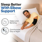 Elbow Brace For Tendonitis l Tennis Elbow Brace | Cubital Tunnel Brace Support for Sleeping | Arm Support & Compression Sleeve Immobilizer for Ulnar Nerve Pain Relief | Women & Men (XL)