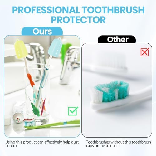 6 Packs Silicone Toothbrush Covers, Tooth Brush Cover Cap for Electric & Manual Toothbrushes, Toothbrush Travel Essentials