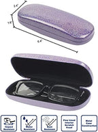 JAVOedge [4 PACK / 3 PACK], Printed Pattern Durable Hard Clamshell Eyeglass Case with Bonus Microfiber Cloth