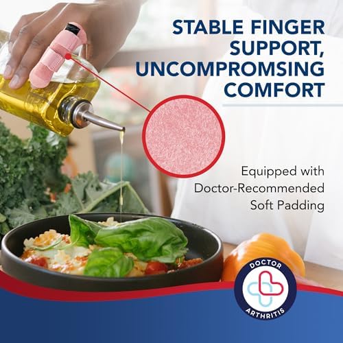 Doctor Developed Finger Splint & Handbook - Trigger Finger, Arthritis, RSI - Fits Ring, Index, Pinky & Middle - 2 sizes (Pink, L/XL)