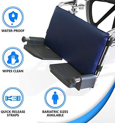 NYOrtho Wheelchair Leg Rest Pad – Cushioned Calf Support & Lower Leg Stabilizer – Non-Slip Vinyl Wheelchair Accessory with Quick-Release Straps, Easy to Clean, Pressure Relief – 16x9 in - Made in USA