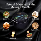 Massage Oil Candle 3 Pack,Coconut Oil Based-Daily Moisturizing Body Oil Relaxing-Natural Therapy Oil Scented Candle-6.9OZ (Coconut, Tobacco Vanilla, Thyme & White Tea)