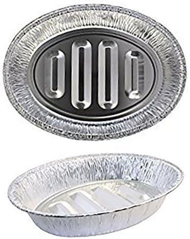 Disposable Turkey Roasting Aluminum Pans | (8 Count) Extra Large Heavy-Duty Foil Container| Deep, Oval Shape for Meat, Chicken, Roasts, Ribs, Cooking | Recyclable