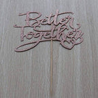 Better Together Cake Topper - Bridal Shower, Mr and Mrs, Engagement, Wedding Anniversary Party Decorations, Double Sided Rose Gold Glitter