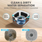 Simpli-Magic 360° Square Spin Mop and Bucket System – Dual Compartment, Separate Clean & Dirty Water – 3 High-Absorbent Microfiber Washable Heads – All Types Floor Cleaning