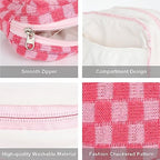 Sanitary Napkin Storage Bag, Menstrual Pad Zipper Bag Checkered Portable Period Bag Panty Liners, Tampon Storage Pouch for Women Ladies Daily Use Storage Purse Travel