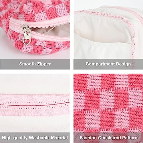 Sanitary Napkin Storage Bag, Menstrual Pad Zipper Bag Checkered Portable Period Bag Panty Liners, Tampon Storage Pouch for Women Ladies Daily Use Storage Purse Travel
