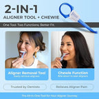 PUL 2-in-1 Aligner Removal Tool and Chewies for Invisalign Aligners, Retainers and Trays - Patented Invisalign Remover Tool for Easy Removal & Secure Fit - Pack of 3, Black