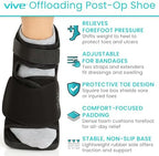 Vive Offloading Post-Op Shoe - Forefront Wedge Boot for Broken Toe Injury - Non Weight Bearing Medical Recovery for Foot Surgery, Hammer Toes, Bunion, Feet, Orthopedic (Large)