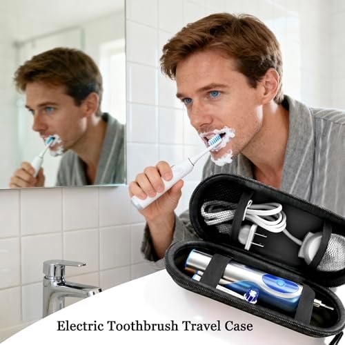Electric Toothbrush Travel Case Compatible with Oral B Pro 1000 1500 5000 7000 3757, Philips Sonicare 4100 1100 5300 5100 6100, Portable Hard Protective Storage Bag