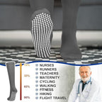 Chicingyou 4 Pairs Non Slip Compression Socks for Women Men 20-30mmhg Knee High Socks with Grips for Pregnant Nurses Edema
