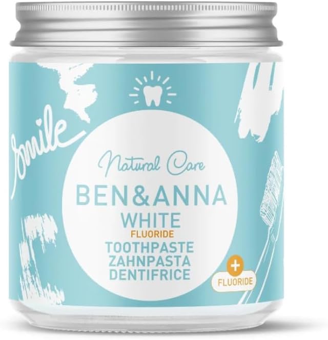 Ben & Anna Natural White with Flouride Toothpaste Jars 3.53 oz