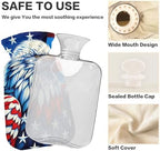 USA Flag3 Hot Water Bottle Hot or Cold Water Bottle with Soft Cover Hot Water Bag for Hot and Cold Compress, 2 Liters