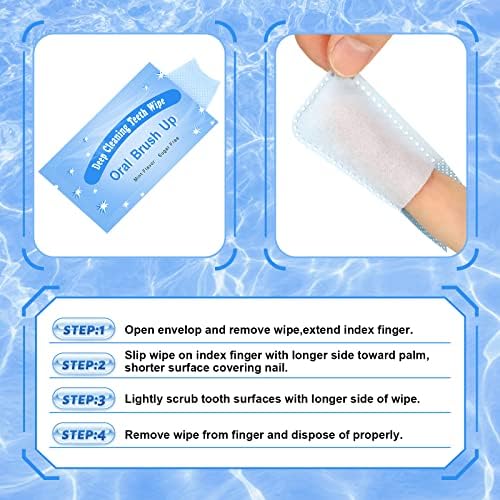 300 Pcs Disposable Finger Brush Teeth Wipes Bulk Finger Toothbrush Textured Surface Deep Teeth Cleaning Finger Wipes Oral Wipes for Adults Teeth Mouth and Dental, Individual Package