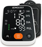 KONQUEST Blood Pressure Monitor, Upper Arm, Accurate Cuff 8 ½ ” - 16 ½” Monitor with Large LED Display, 2 Users 398 Sets Memory & HR Detection, Digital BP - Tensiometro Digital
