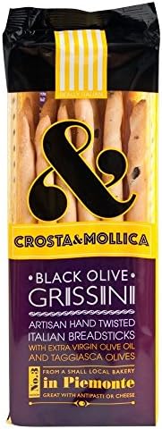 Crosta & Mollica Grissini Black Olive (140g) - Pack of 6
