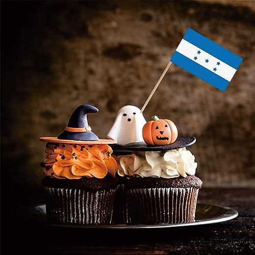 Honduras Toothpick Flag Honduran National Small Mini Cocktail Fruit Cupcakes Toppers Food Stick Flags Decorations,100 Pack
