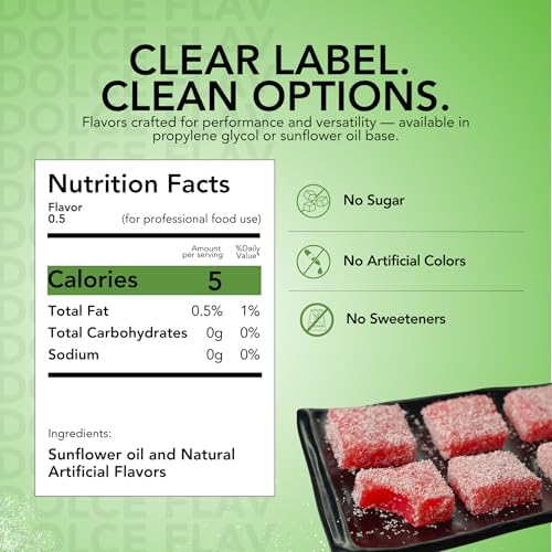 Dolce Flav Watermelon Extract – 2 Ounce Oil-Soluble Kosher, Sugar-Free, Concentrated Juicy Watermelon Flavoring for Baking, Chocolates & Desserts, Includes Measured Dropper