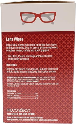 OptiPlus Eyeglass Lens Wipes l Pre-Moistened l Cleaning Wipes for Glasses, Smart Phones, Optical Lens, Goggles, and Watch Screen l Quick-Dry & Scratch-Free | 200 Count (Pack of 1))
