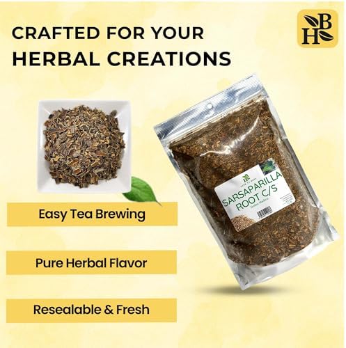 Herb To Body Sarsaparilla Root Cut & Sifted – 4 oz, Wildcrafted Smilax Medica Dried for Sarsaparilla Tea & Herbal Tea, Jamaican Herb for Wellness and Traditional Uses