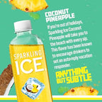 Sparkling Ice, Coconut Pineapple Sparkling Water, Zero Sugar Flavored Water, with Vitamins and Antioxidants, Low Calorie Beverage, 17 fl oz Bottles (Pack of 12)