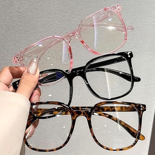 4 Pack Blue Light Glasses, Computer/Gaming/TV/Phones Glasses for Women and Men, Anti Eye Strain Lightweight Frames for Work & Screen Time