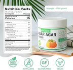 Agar Agar Powder 1000 Strength, 100% Natural Seaweed, Vegan Gelatin Substitute, Gluten-free, Non-GMO, Planted-Based, Unflavored, 5.3 oz (150g)