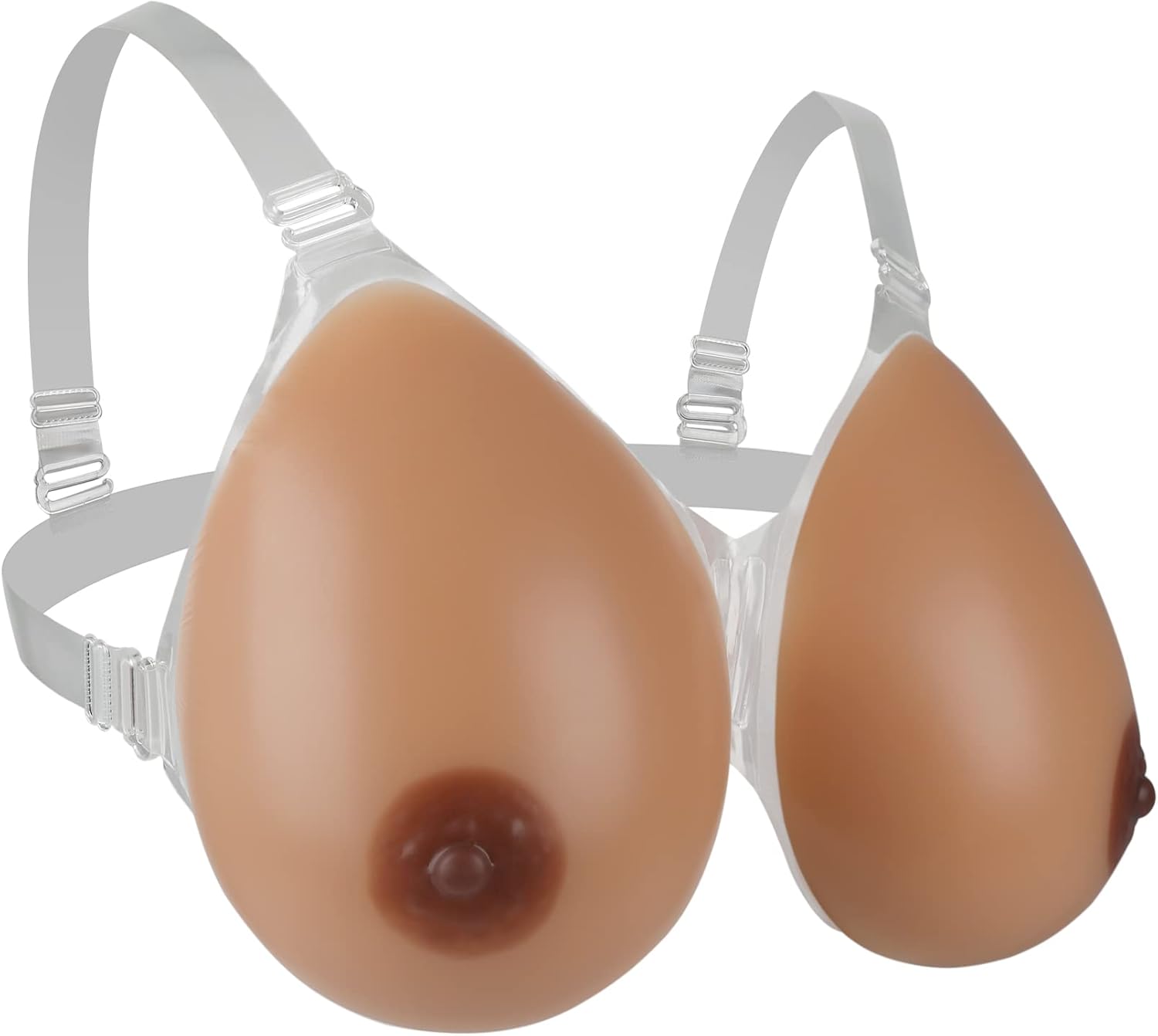 IVITA Strap on Silicone Breast Form Artificial Flase Breast with Strap Fake Boobs for Mastectomy Crossdresser Prosthesis