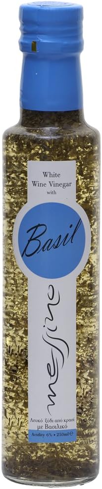 Messino White Wine Vinegar with Basil imported from Greece, 250 ml