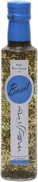 Messino White Wine Vinegar with Basil imported from Greece, 250 ml