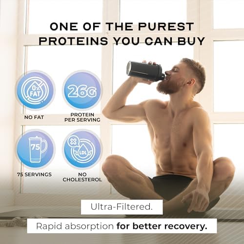 Muscle Feast Grass-Fed Whey Protein Isolate, All Natural Hormone Free Pasture Raised, Whey Isolate Protein Powder for Men and Women, Clean, Non-GMO & Gluten-Free, Isolate Protein - Unflavored, 5lb