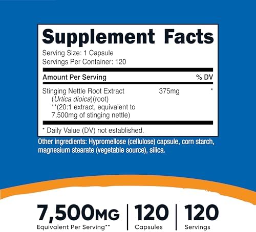 Nutricost Stinging Nettle Root Extract 120 Capsules for 120 Servings Per Bottle - Vegetarian, GMO Free and Gluten Free