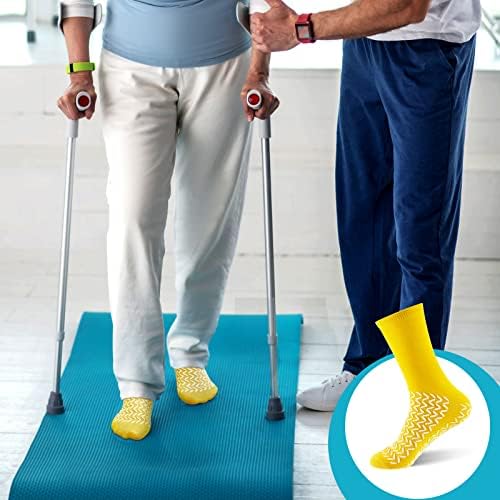 Taiyin Double Sided Tread Non Slip Socks Safety Soft Grippy Sock Slip Stopping Safety Fall Prevention for Women Men Bariatric