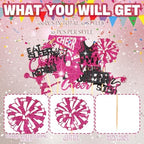 100 Pcs Glitter Cheerleader Cupcake Toppers Cheerleading Gymnastics Cupcake Picks Cheer Party Decorations Cheer Team Cake Decorations for Birthday Party Favors Supplies