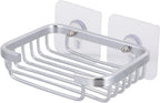 Cabilock Space Aluminum Punch Self Draining Soap Dish Holder for Bar Soap Rust Resistant Aluminum Rack with Slatted Design for Bathroom and Kitchen Wall Mount Storage