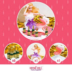 Drunk Doll Cake Topper Happy 21st Birthday Decorations For Her With Mini Liquor Champagne Wine Bottle Candles, Toilet & Large Jointed Doll | Funny Custom Cake Party Supplies For Bachelorette & More