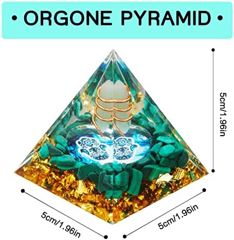 Orgone Pyramid, Small Healing Crystal Pyramid Porstive Energy Generator, Orgonite Pyramid for Resist Stress, Bring Good Luck and Wealth