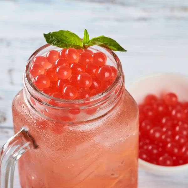 Tea Zone [7 Pounds] Strawberry Popping Pearls for Boba Tea Beverages, Sweets, Ice Cream Topping | B2053