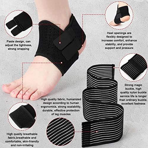 Junkin 2 Pairs Kid's Ankle Support Brace Elastic Ankle Compression Sleeve Neoprene Wraps Adjustable Sports Foot Brace Protector Breathable Calf Ligament Compression Bandage(Black)