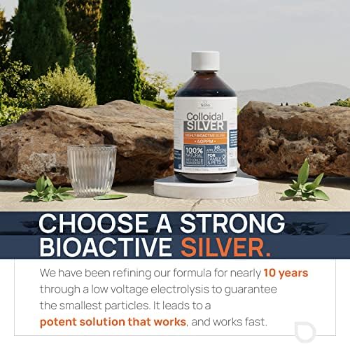Colloidal Silver Liquid 8 fl oz 30 PPM - Bioactive Hydrosol Silver Water - Natural Immune Support Nano Sol Supplement Solution - Ionic Minerals - Organic Structured Silver